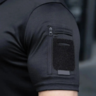 Чоловічі футболки поло з коротким рукавом для військових тактичні Чорний M - зображення 6