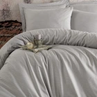 Постільна білизна MERISET SOFT GREY Elite Сатин страйп Євро 550557-3