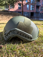 Каска шолом тактичний захист FAST NIJ IIIA балістичний шолом кевларовий Ranger Green - зображення 5