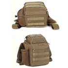 Однолямочная армійська сумка 25x20x11 чорна 50437 - зображення 8