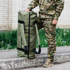 Сумка-баул-рюкзак, баул армейский Оксфорд 100 л тактический баул, олива - зображення 5