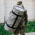 Сумка-баул-рюкзак, баул армійський Оксфорд тактична на 120 л Піксель - зображення 5