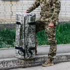 Сумка-баул-рюкзак, баул армійський Оксфорд тактична на 120 л Піксель - зображення 6
