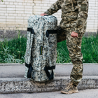 Сумка-баул-рюкзак, баул армійський Оксфорд тактична на 120 л Піксель із клапаном - зображення 6