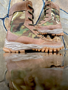 Берцы ботинки тактическая обувь облегченные Лето натуральная гидрофобная кожа усиленная пятка и носок Мультикам р 39 - изображение 1