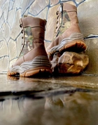 Берцы ботинки тактическая обувь облегченные Лето натуральная гидрофобная кожа усиленная пятка и носок Мультикам р 38 - изображение 4