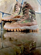 Берцы ботинки тактическая обувь облегченные Лето натуральная гидрофобная кожа усиленная пятка и носок Мультикам р 43 - изображение 2