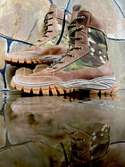Берцы ботинки тактическая обувь облегченные Лето натуральная гидрофобная кожа усиленная пятка и носок Мультикам р 44 - изображение 2