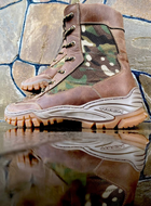 Берцы ботинки тактическая обувь облегченные Лето натуральная гидрофобная кожа усиленная пятка и носок Мультикам р 44 - изображение 5