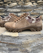 Берцы ботинки тактическая обувь кроссовки облегченные натуральная гидрофобная кожа усиленная пятка и носок Койот 38 - изображение 2