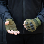 Тактические Военные Перчатки Без Пальцев Для Военных с накладками Олива Tactical Gloves PRO Olive M Беспалые Армейские Штурмовые - изображение 11