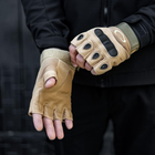 Тактичні Військові Рукавички Без Пальців Для Військових з накладками Койот Tactical Gloves PRO Coyot M Безпалі Армійські Штурмові - зображення 15