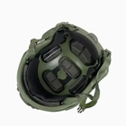 Каска шолом тактичний + Активні Навушники EARMOR M32H Кавер Піксель "FAST NIJ IIIA" Кевларовий балістичний Хакі - зображення 8
