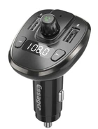 Автомобильный FM-трансмиттер Essager F01 Bluetooth 5.0 FM-передатчик 2 USB ресивер, модулятор, плеер MP3 black (6972336336433)