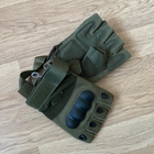 Тактические перчатки беспалые Oakley M олива - изображение 6