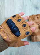 Тактические перчатки беспалые Oakley M койот - изображение 5