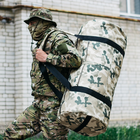 Рюкзак-сумка-баул військова, армійський баул Оксфорд 120 л тактичний баул пісочний мультикам. - зображення 6