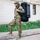 Рюкзак-сумка баул військова, армійський баул Оксфорд чорний 100 л с креплением для каремата и саперной лопаты. - зображення 4
