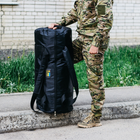 Рюкзак-сумка баул військова, армійський баул Оксфорд чорний 120 л тактичний баул. - зображення 6