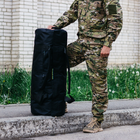 Рюкзак-сумка баул військова, армійський баул Оксфорд чорний 100 л тактичний баул з клапаном. - зображення 6