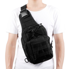 Военный рюкзак тактический Eagle M02B Oxford 600D через плечо 6 литров Black - изображение 10