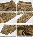 Тактичні штани G3 COMBAT PANTS MULTICAM бойові армійські штани мультикам з наколінниками та спандекс вставками р.3XL - зображення 4