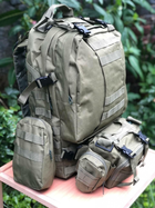 Военно-тактический рюкзак 60 л с дополнительнми подсумками 4в1 олива - изображение 4