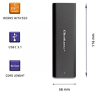 Зовнішня кишеня Qoltec для SSD 2.5" SATA USB Type-C 3.1 Black - зображення 9