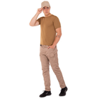 Летняя мужская футболка компрессионная тактическая Jian 9193 размер 3XL (54-56) Хаки (Бежевая) материал сoolmax - изображение 4