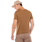 Летняя футболка мужская компрессионная тактическая Jian 9193 размер XL (50-52) Хаки (Бежевая) материал сoolmax - изображение 3