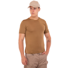 Летняя футболка мужская компрессионная тактическая Jian 9193 размер XL (50-52) Хаки (Бежевая) материал сoolmax - изображение 5