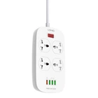 Подовжувач мережевий LDNIO SC4407 |2500W, 2m EU Plug, 4 USB, 4 Sockets. QC3.0, 3.1A|/8W| білий