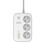 Подовжувач мережевий LDNIO c Wi-Fi SEW3452 |3USB/1Type-C, 3Sockets. QC/PD, 30W/10A, 2m EU Plug| білий
