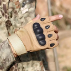 Тактические беспалые перчатки митенки, Песочный, М - изображение 5
