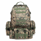 Рюкзак тактичний чоловічий з 3 підсумками Tactical Backpack B08 Піксель на 55 л військовий туристичний для полювання та риболовлі з кріпленням MOLLE - зображення 1