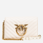 Skórzana torebka damska przez ramię Pinko Love Click Mini Shoulder Bag 100067A0GK-Z14Q Bianco Seta (8055209976849)