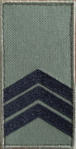 Погон Шеврони з вишивкою Сержант ЗСУ хакі роз. 10х5 см - зображення 1