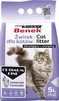 Бентонітовий Оптимальний наповнювач Super Benek для котячого туалету з ароматом лаванди 5 л (5905397022596)