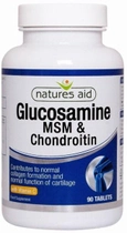 Natures Aid Glukozamina MSM Chondroityna 90 tabletek (5023652202092) - obraz 1