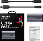 ADATA Elite SE880 500 GB USB 3.2 Gen2 Type-C 3D NAND (QLC) Titanium Grey (AELI-SE880-500GCGY) Zewnętrzna - obraz 6
