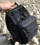Тактична сумка, посилена чоловіча сумка, рюкзак, тактична стропа. Колір чорний - зображення 10