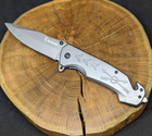 Нож складной туристический для рыбалки и охоты Browning нож с стропорезом и стеклобоем DA-106 - изображение 2