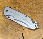 Нож складной туристический для рыбалки и охоты Browning нож с стропорезом и стеклобоем DA-106 - изображение 6
