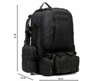 Військовий рюкзак 50л з підсумками Чорний Тактичний рюкзак на 50 літрів з системою MOLLE Ranger Tactical 50L Армійський Штурмовий Воєнний Рюкзак Водовідштовхуючий - зображення 2