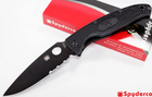 Ніж Spyderco Resilience Black Blade FRN, полусеррейтор - изображение 4