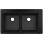 Мойка для кухни HANSGROHE гранитная S510-F770 880x510мм прямоугольная врезная без сифона на две чаши черная 43316170