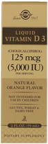 Вітамін Solgar D3, Liquid Vitamin D3, 5000 МО, 59 мл (апельсиновий смак) (33984320482) - зображення 2