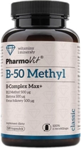 Харчова добавка Pharmovit B-50 Methyl B-Complex Max+ 120 капсул (5902811236201) - зображення 1