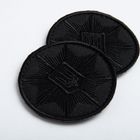 Шеврон на липучке Кокарда Полиция круглая 6 см чорна на чорному - зображення 4