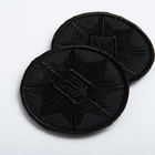 Шеврон на липучке Кокарда Полиция круглая 6 см чорна на чорному - зображення 4